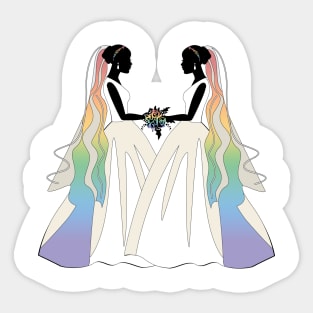 Lesbian Pride Ballgown Rainbow Brides Sticker